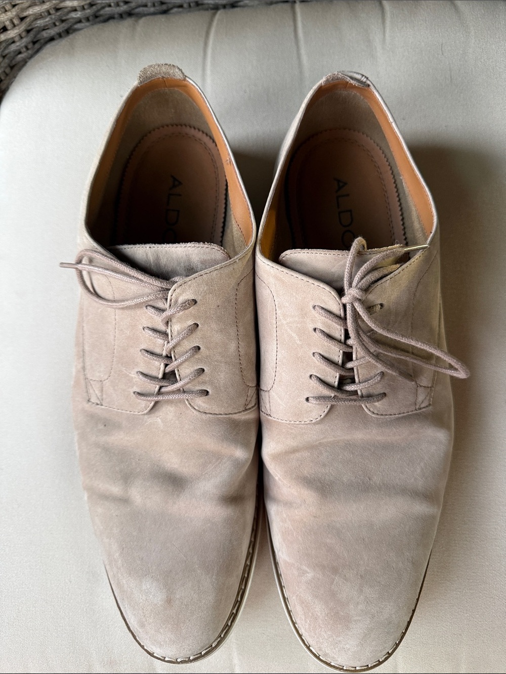 ALDO Terrano Men's Taupe Suede Lace-Up Derby Shoes